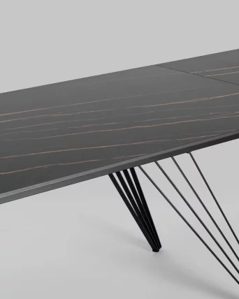 Обеденный стол раскладной Пандора 180-280 Черный мрамор_6