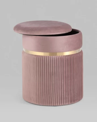 Пуф Миранда с ящиком велюр Розовый_2