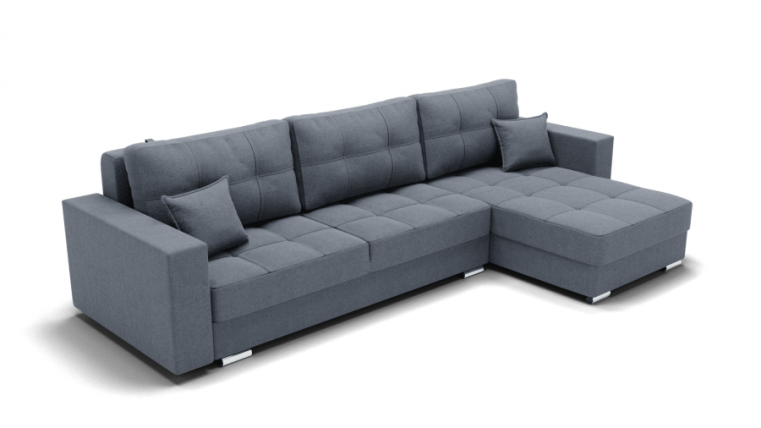 Диван Талисман-3 угол левый/правый (ЗР) Цвет фасада: Серый; Тип: Левый/правый; Материал фасада: Металл/Велюр_0