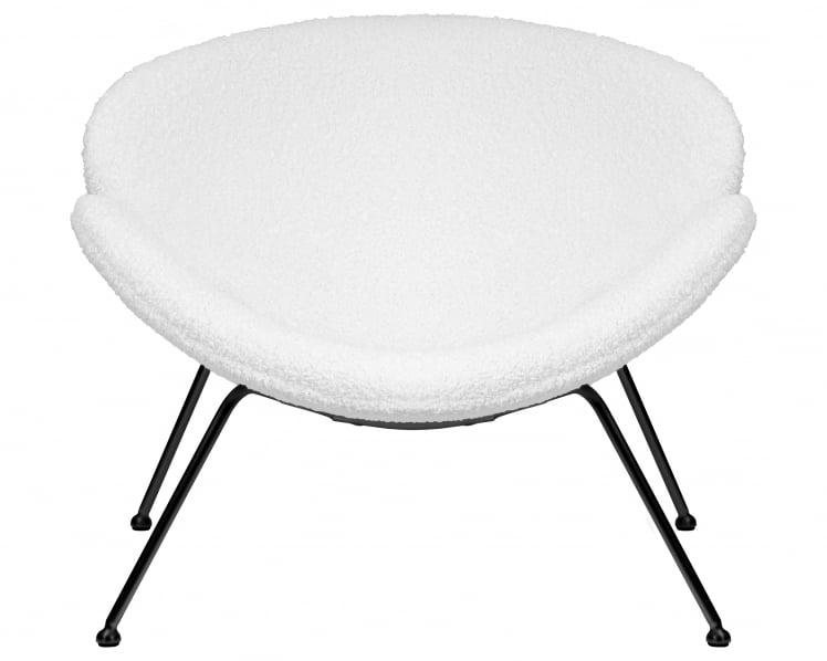 Кресло дизайнерское DOBRIN EMILY (белый (букле) ткань, черное основание)_5