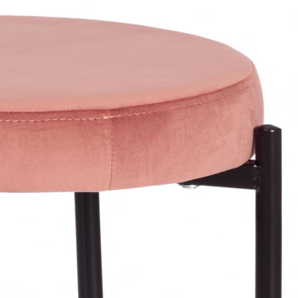 Табурет REVO (mod. 7034) ткань/металл, 44 х 44 х 47 см, коралловый barkhat 15 /черный_2