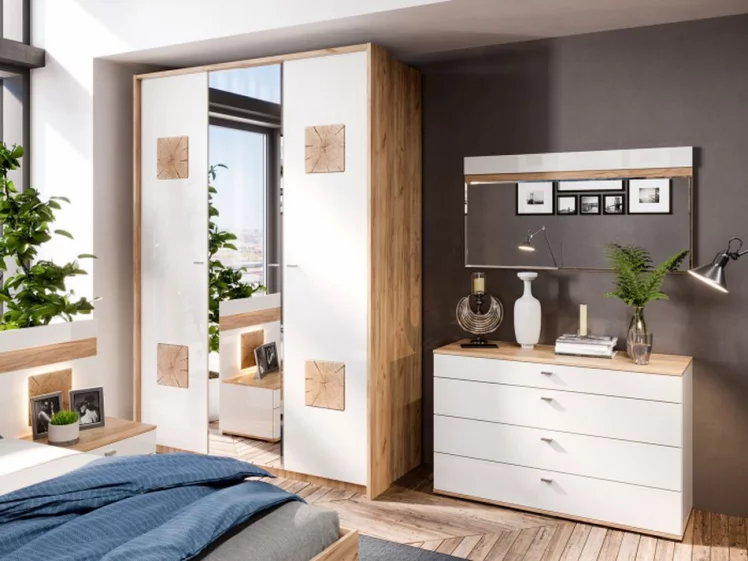 Шкаф одностворчатый с зеркалом Фиджи ЛД 659.226.000 Дуб Золотой_5