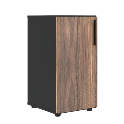 Шкаф-колонка с глухой малой дверью (левый) VELION VENEER VRLCS 40.1 L Американский орех Яшма черная_0