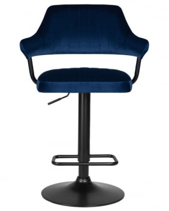 Стул барный DOBRIN CHARLY BLACK (синий велюр (MJ9-117)) 2 шт_6