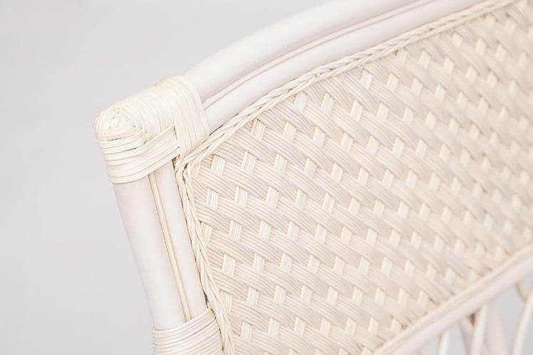 Комплект для отдыха ANDREA (диван + 2 кресла + журн. столик со стеклом + подушки) TCH White (белый), Ткань рубчик, цвет кремовый_3