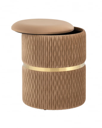 Пуф Джесси с ящиком велюр Бежевый_1