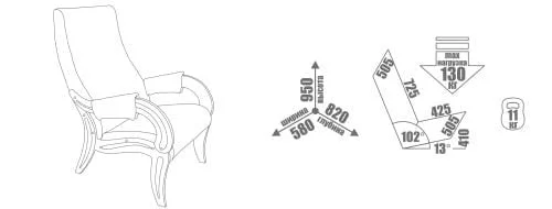 Кресло для отдыха Модель 701 венге / Verona Аpple Green_3