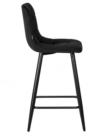 Стул полубарный DOBRIN OLIVIA (черные матовые ножки, черный велюр (108-77))_2