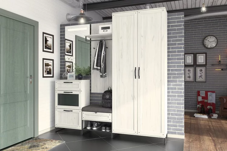 Тумба комбинированная Сидней ЛД 672.040.000 Дуб Крафт Белый_2