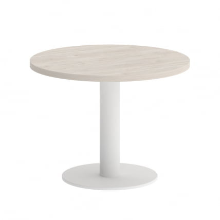 Стол журнальный круглый HOME OFFICE VR.SP-5-60.1G Денвер Светлый/Белый металл_0