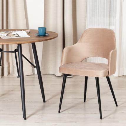 Кресло VALKYRIA 2 (mod. 718) ткань/металл, 55х55х80 см, высота до сиденья 48 см, бежевый barkhat 5/черный_8