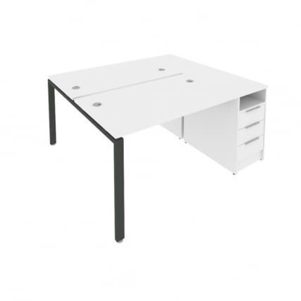 Рабочая станция с опорной тумбой Metal System Б.РС-СТП-2.2 Белый/Антрацит_0