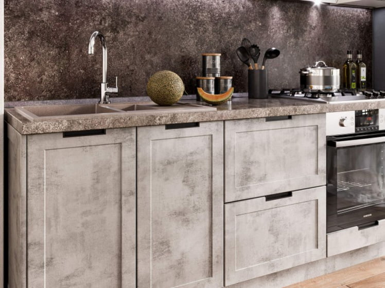 Кухонный гарнитур Джамис №1 Белый кашмир Белый камень_2