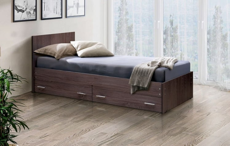 Кровать с ящиками на уголках №4 ЛДСП 800*1900 Белый_0