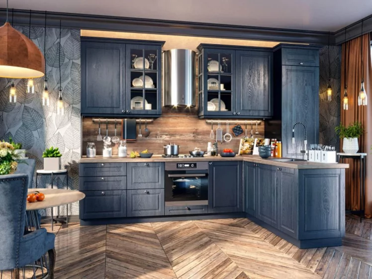 Тумба кухонная 300 Мокка ЛД 274.010.000.123 Черная Дуб фактурный антрацит_1