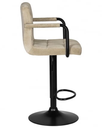 Стул барный DOBRIN KRUGER ARM BLACK (бежевый вельвет (LAR-E2041-04)) 2 шт_3
