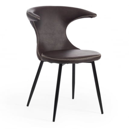 Стул FLAIR (mod. 9020) / 1 шт. в упаковке экокожа/металл, 60 х 56 х 78 см , коричневый 1/черный_0