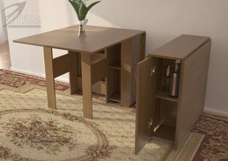 Стол-книжка №2 с баром Дуб Сонома светлый_0