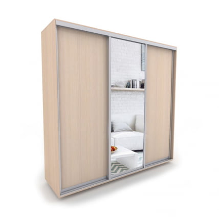 Шкаф-купе 3-х дверный Акцент-Сим ДЗ 2100х600 Дуб молочный_0