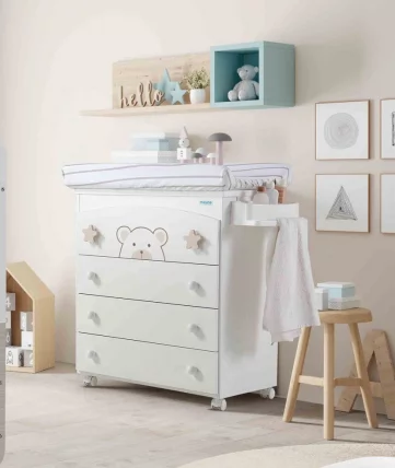 Комод пеленальный Micuna Bubu B-970 White Beige Stars_2