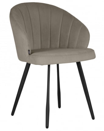 Стул обеденный DOBRIN NAOMI (ЭМАЛЬ ЧЕРНЫЙ МУАР велюр Catania Cocoa)_0