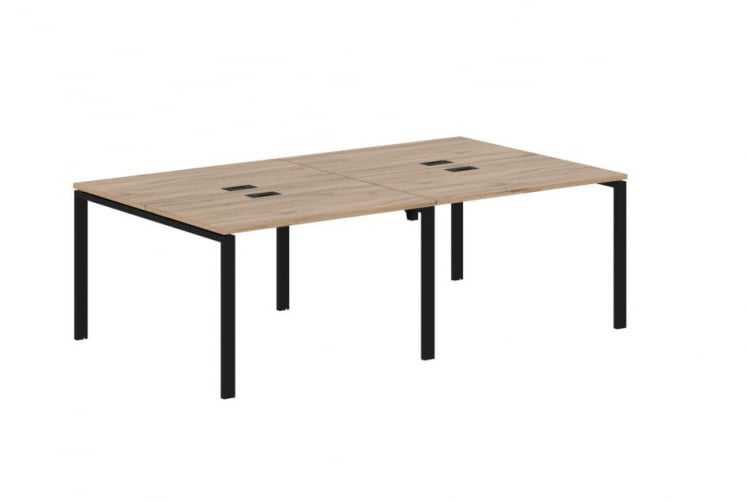 Бенч-система 4-местная EDIS EUWST 2313 Дуб Денвер светлый Черный_0