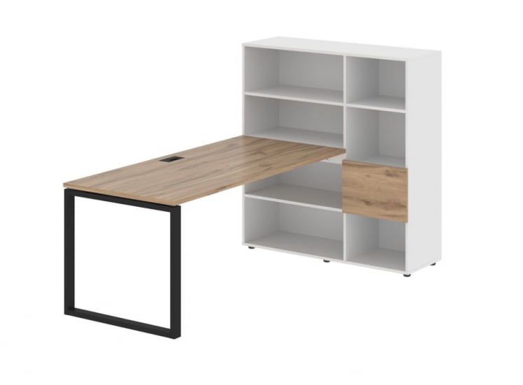 Рабочая станция EDIS EQRST 1217 Дуб Денвер светлый Черный Белый_0