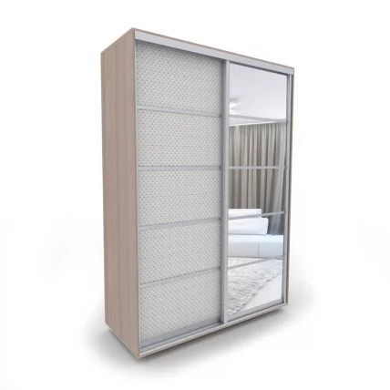 Шкаф-купе 2-х дверный Акцент-Квадро КВ 1400х600 Шимо светлый/Хром_0