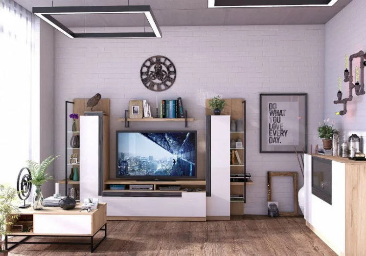 Гостиная Кёльн №2 Дуб Золотой/Белый_0