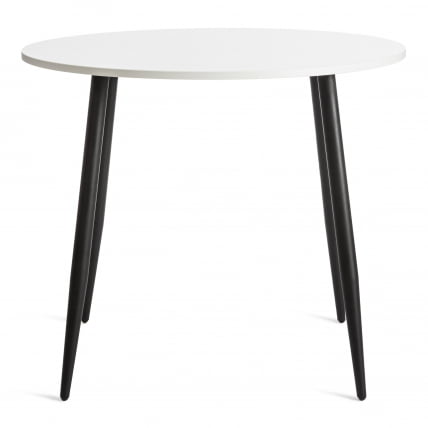 Стол URANUS ЛДСП/металл, 90x90x77 см, Белый/Черный_1