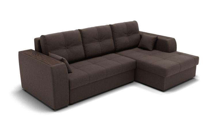 Диван Сенатор-3 ППУ угол левый/правый (ЗР) Цвет фасада: Коричневый; Тип: Левый/правый; Материал фасада: Металл/Велюр_0