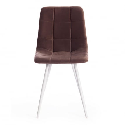 Стул CHILLY (mod. 7095-1) / 1 шт. в упаковке ткань/металл, 45x53х88 см, высота до сиденья 50 см, коричневый barkhat 12/белый_4