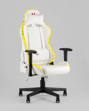 Кресло геймерское с подсветкой ТопЧаирс ГММ-080 белый на черной базе / TopChairs GMM-080_3