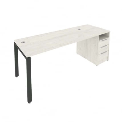 Рабочая станция с опорной тумбой Metal System Б.РС-СТП -1.4 Наварра/Антрацит_0