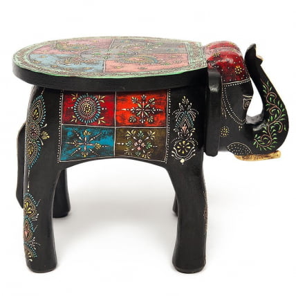 Столик Secret De Maison SLON ( mod. ET-001) дерево, 44х44х44см, этническая роспись_2