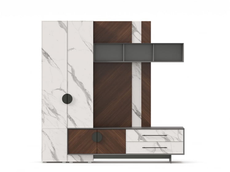 Набор мебели для гостиной Вилена №2 Оникс Серый/Орех/Монте белый_4