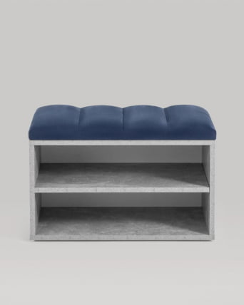Обувница Хольст серая велюр Синий_4
