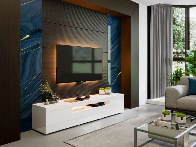 Тумба под ТВ 1800 Бруклин ЛД 685.020.000 М Белый глянец_4