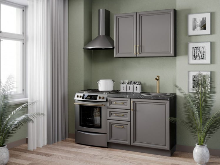 Шкаф для посуды 600 с 4 дверями Джелатто ЛД 241.470.000.157 Черный Оникс серый_4