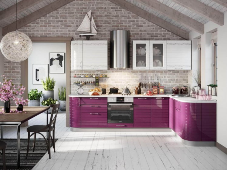 Тумба кухонная 600 с 2 ящиками (4) Анастасия ЛД 031.052.000 М Ежевика_1