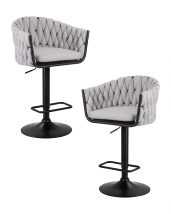 Стул барный DOBRIN LEON (серая ткань (LAR 275-17)) 2 шт_0