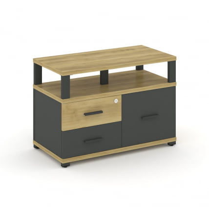 Тумба приставная сервисная с надставкой широкой CONCEPT CN.TSR-003 B/W Дуб Винченцо Антрацит_0