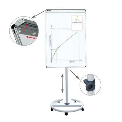 Доска-флипчарт магнитно-маркерная BRAUBERG передвижная 70х100 см_0