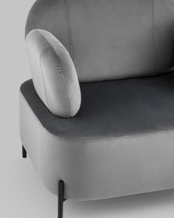 Кресло Кэнди с подлокотниками велюр Серый_7