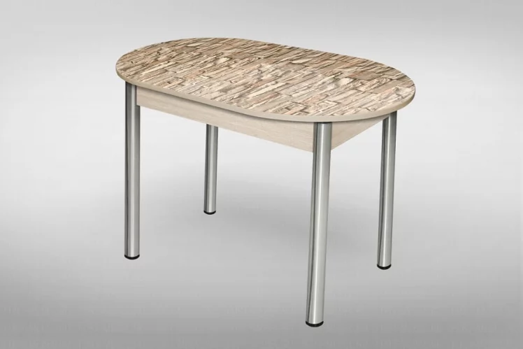 Стол обеденный Овальный фп Св кирпичики С003 ЛДСП дуб выбеленный_0