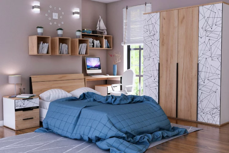 Модульная детская Урбан Урбан №2 Белый/Дуб Золотой_0