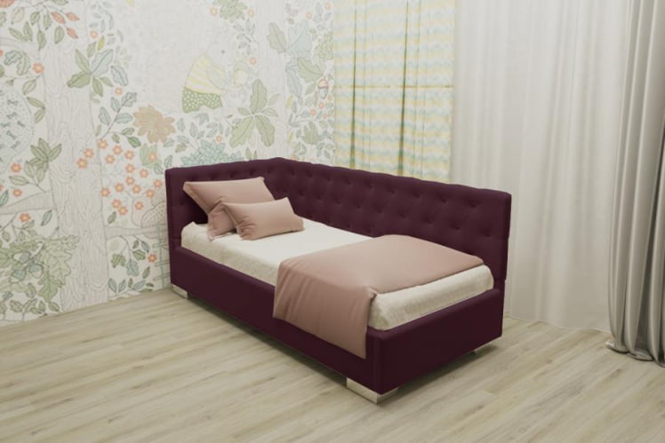 ДЕТСКАЯ МЯГКАЯ ИНТЕРЬЕРНАЯ КРОВАТЬ ВЕРСАЛЬ БЕЗ ОСНОВАНИЯ (BERHOUSE) Материал фасада: Металл/Велюр; Спальное место: 800х2000 мм; Цвет: Красный_0