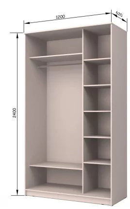 Шкаф-купе Хит-24-12-55 Ясень шимо светлый_2