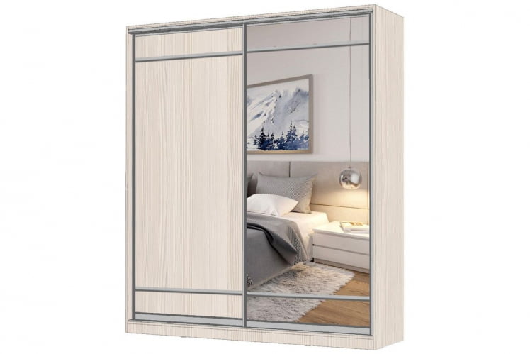 Шкаф-купе 2-х дверный Виктория 1800х584х2300, Бодега светлая 18ДЛЛЛДЗЗЗ-ПППЯ-Бс 310-988_0