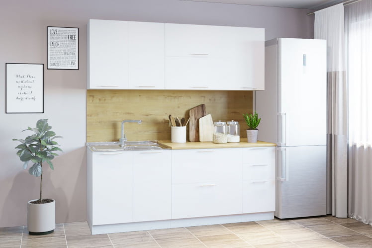 Гарнитур кухонный 2000 (накладная мойка) белый грунт_0